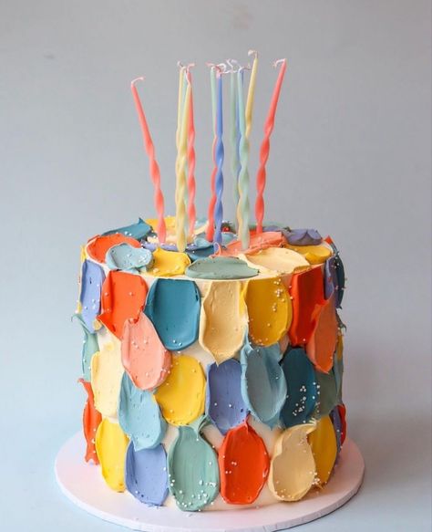 Fun In The Sun Cake, Colorful First Birthday Boy, Kids Birthday Cakes For Boys, Smear Cake, Fun Cake Ideas, Tårta Design, Whimsical Cake, Pastel Cupcakes, Cake Inspo