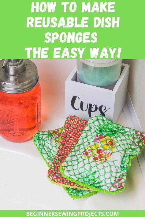 Washable Reusable Sponge Diy, Diy Sponges, Dish Towel Crafts, Beginner Sewing Projects, Profitable Crafts, Sewing Christmas Gifts, Diy Dish, Sewing To Sell, Sewing Machine Projects