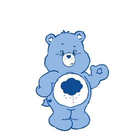 Blue Care Bear, Care Bears Grumpy Bear, Blue Cartoon Character, Care Bears Vintage, Grumpy Bear, Drawing Cartoon Characters, Blue Bear, Disney Favorites, Cute Doodle Art