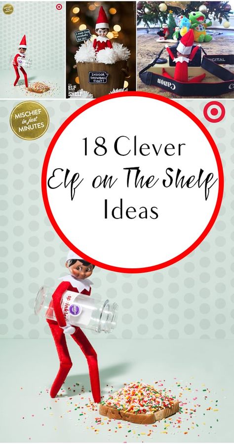 18 Clever Elf on The Shelf Ideas | How To Build It Elf On The Shelf Names, Christmas Ideas Diy, Simple Elf On The Shelf, Baby Shelves, Indoor Snowballs, Elf Ideas Easy, Christmas Phrases, Awesome Elf On The Shelf Ideas, Holiday Activities For Kids