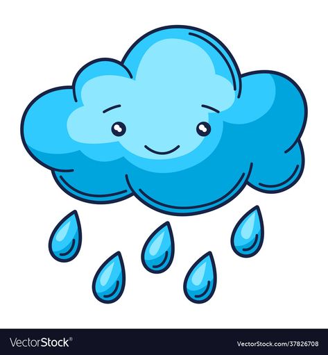 Cloud Raining Drawing, Cartoon Rain, Seasons Clipart, Cute Rain Cloud Drawing, Cloud With Rain, Rain Cartoon, Stormy Weather Clipart, Rain Clipart, Cloud Png Cartoon