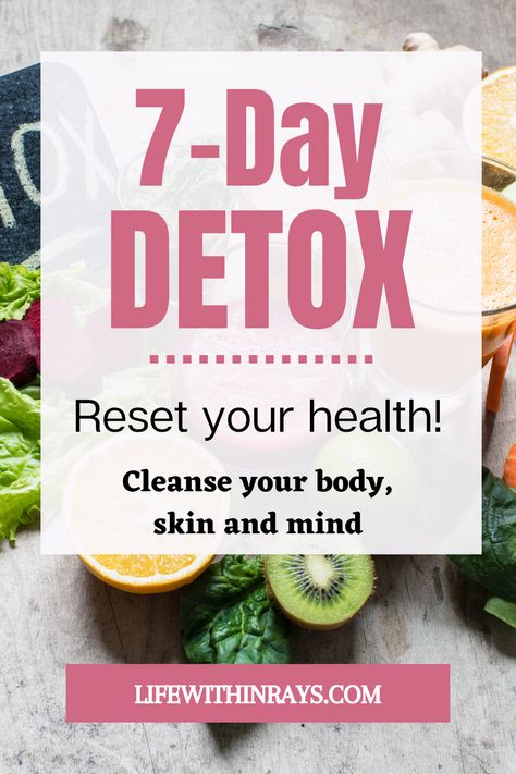 7 day detox and healthy reset to cleanse your body, mind and skin.