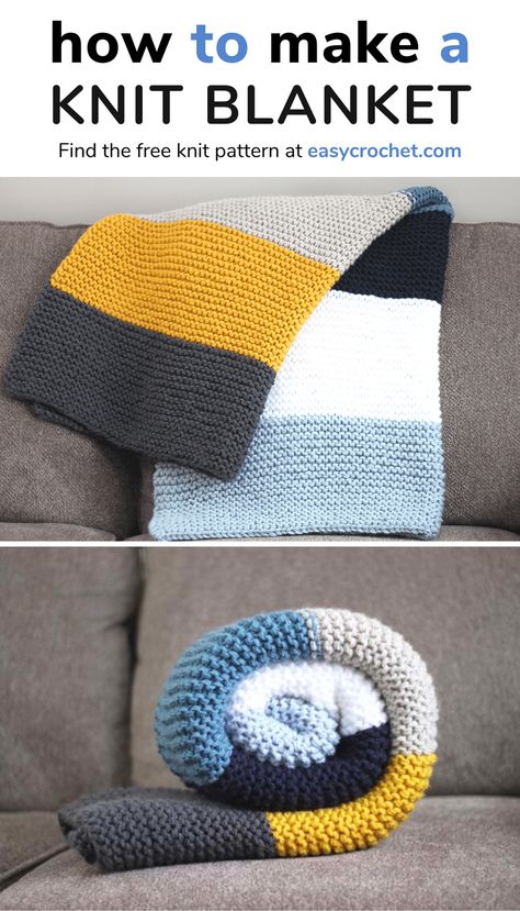 Beginner Knit Blanket, Beginner Blanket, Knit A Blanket, Knit Throw Blanket Pattern, Easy Knit Blanket, Knit Blanket Pattern, Beginner Knit, Throw Blanket Pattern, Knitting Patterns Free Blanket