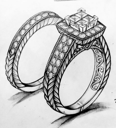 3d Ring Sketch, Ring Illustration Drawing, Diamond Ring Sketch, 3d Rings, Rings Drawing, Ring Drawing, 3d Ring, Ring Sketch, Jewel Drawing