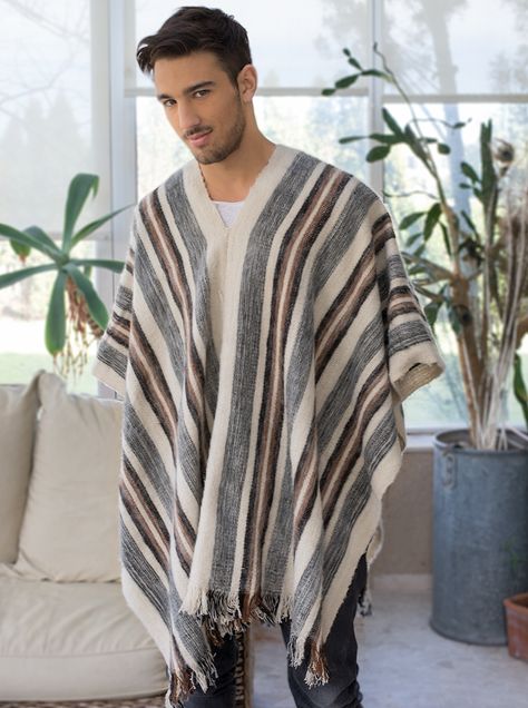 Poncho Men, White Alpaca, Mens Poncho, Alpaca Clothing, Alpaca Poncho, Hooded Poncho, Alpaca Sweater, Poncho Cape, Crochet Poncho