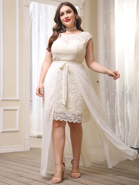 Plus Lace Solid Dress With Tie Front Wrap Skirt Plus Size Bridesmaid Dresses, Plus Size Wedding Gowns, Plus Size Bridesmaid, Dear Future Husband, Dear Future, Dress With Tie, Plus Size Wedding, Solid Dress, Wrap Skirt