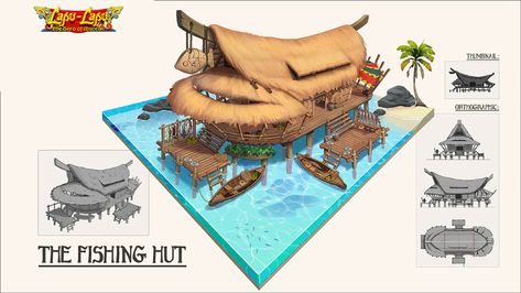 Tiki Background, Fish Hut, Minecraft Base, Tiki Hut, School Project, Beach Hut, Fantasy Warrior, Fishing Villages, Fishing Equipment