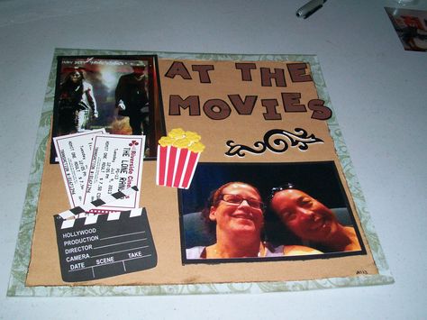 At the movies - Scrapbook.com Movie Date Scrapbook Page, Scrapbook Movie Page, Movies Scrapbook, Movie Scrapbook, Couple Scrapbook, Movie Date, At The Movies, Watch Movies, Smash Book