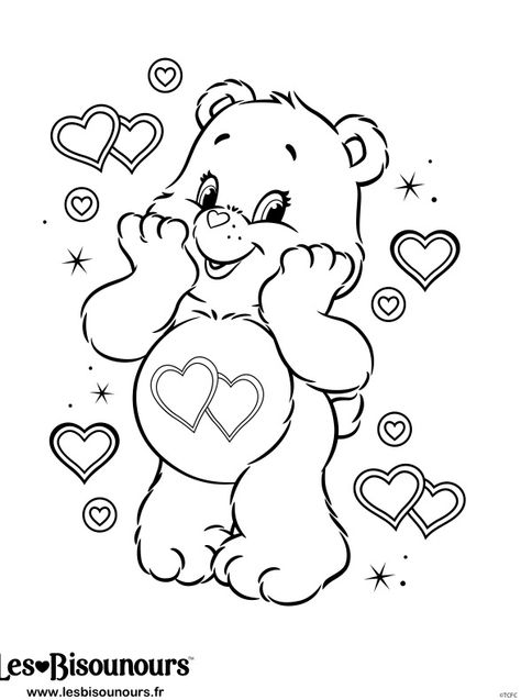 Bear Coloring Page, Buku Diy, Hello Kitty Colouring Pages, Kitty Coloring, Bear Coloring Pages, Hello Kitty Coloring, Valentine Coloring, Cartoon Coloring Pages, Graffiti Drawing