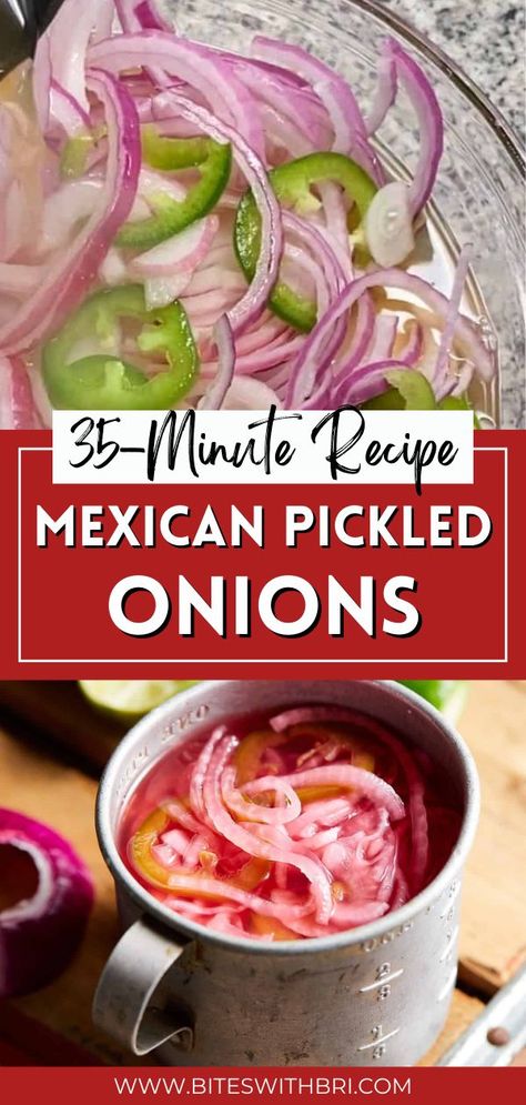 Green Onion Recipes, Red Onion Recipes, Quick Pickled Red Onions, Lime Pickles, Quick Pickled Onions, Red Onion Salad, Pickled Veggies, Hispanic Food, Easy Mexican