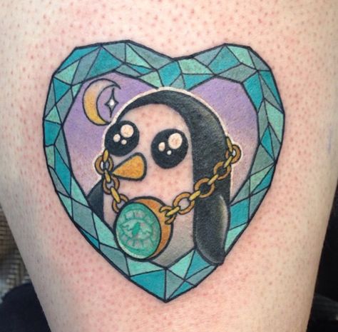 Gunter. Gunther Tattoo Adventure Time, Gunther Tattoo, Novel Tattoos, Gunther Adventure Time, Pokemon Tattoos, Pokemon World, Adventure Time Tattoo, Culture Tattoos, Diamond Tattoos