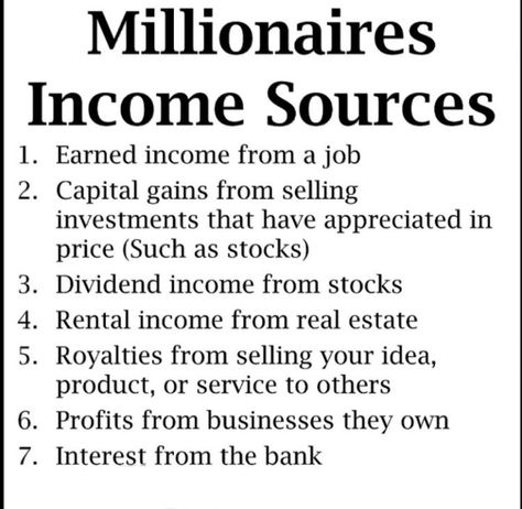 7 Income sources millionaires have. Business Plan Infographic, Sources Of Income, Dividend Income, Good Insta Captions, Money Strategy, Business Marketing Plan, Small Business Advice, Money Management Advice, Success Habits