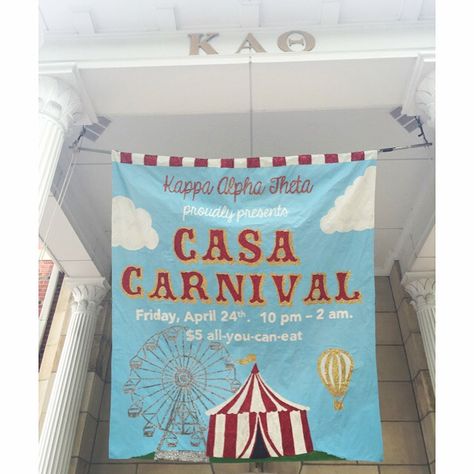 Carnival Banner Ideas, Sorority Carnival, Kappa Alpha Theta Philanthropy, Carnival Banner, Philanthropy Ideas, Sorority Philanthropy Events, Philanthropy Events, Greek Week, Sorority Themes