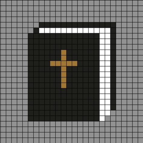 A pixel art template of The Bible, the Christian holy scripture book and guide. Graph Paper Drawings, Tiny Cross Stitch, Easy Pixel Art, Pixel Art Templates, Pixel Drawing, Pixel Crochet, Pix Art, Pixel Art Grid, Graph Paper Art