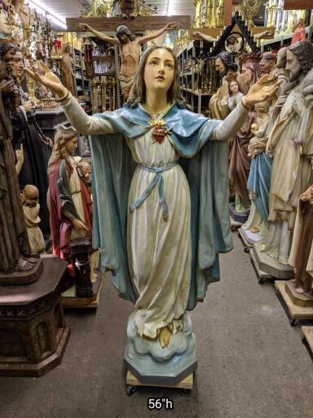 Immaculate Heart Of Mary Statue, Immaculate Heart Of Mary Art, Virgin Mary Statue Garden, Catholic Art Jesus, Catholic Journaling, Mother Mary Statue, Virgin Mary Shrine, St Mary Of Egypt, Mary Garden