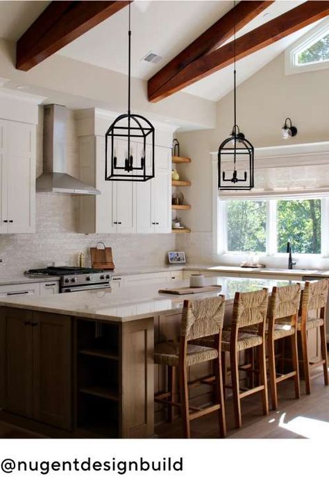 The Instagram Shop Transitional Kitchen Pendant Lights, Ranch Bungalow, Pottery Barn Inspired Decorating, Pottery Barn Lighting, Texas Kitchen, Kitchen Pendant Lights, Iron Pendant, Kitchen Pendant, Transitional Kitchen