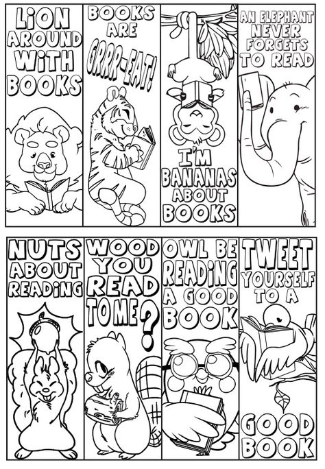 Check out our coloring bookmarks on our writing worksheets page. Bookmark Coloring, Coloring Bookmarks Free, Library Bookmarks, Free Printable Bookmarks, Bookmark Crochet, Penanda Buku, Elementary School Library, Dream Library, Elementary Library