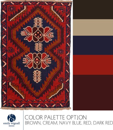 Red Blue Brown Color Palette, Russian Color Palette, Navy Red Color Palette, Persian Color Palette, Americana Color Palette, Armenian Ornaments, Tan Color Palette, Brown And Blue Living Room, Navy Color Palette