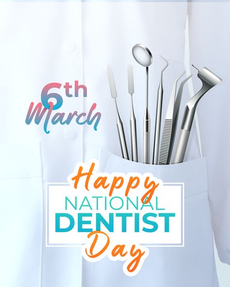 Today is National Dentist Day! 🙌 On this dentist's day, brush off 😬 all your worries and brighten your day with a sweet smile. 😁 🎉 Wish you all a happy and smiley dentist's day. 🎊 Dental Patient Education, National Dentist Day, Appreciation Day Ideas, Cosmetic Dentistry Procedures, Dentist Day, Dental Posts, National Doctors Day, Dental Fun, Pediatric Dental