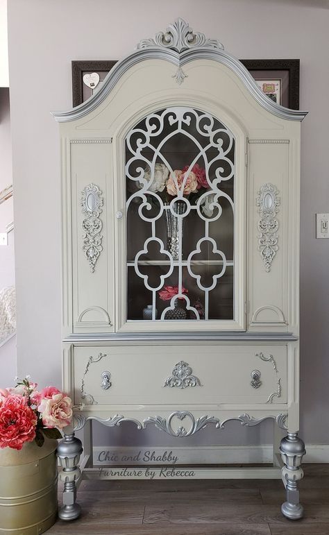 Corner china cabinet makeover