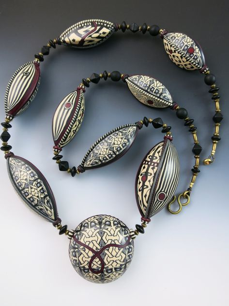 Gallery — Sarah Shriver Polyclay Ideas, Polymer Creations, Clay Necklaces, Polymer Art, Clay Canes, Polymer Clay Jewelry Tutorials, Polymer Clay Ornaments, Sculpey Clay, Polymer Beads