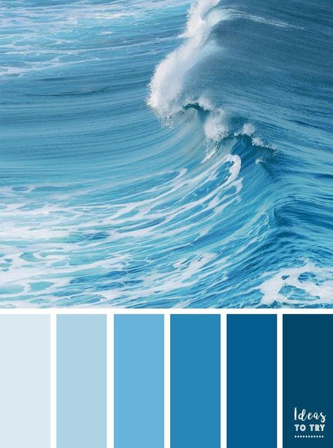 Ocean Color Palette, Blue Color Background, Blue Shades Colors, House Color Palettes, Paint Color Palettes, Ocean Colors, Blue Color Schemes, Blue Colour Palette, Color Palette Design