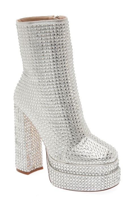 AZALEA WANG Mateo Platform Boot available at #Nordstrom Retro Futuristic Fashion, Eras Outfit, Shoes Png, Futuristic Shoes, Platform Boots Women, Disco Cowgirl, Cute Shoes Heels, Glitter Boots, Azalea Wang