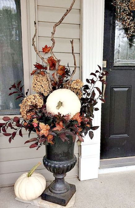 Fall Urn, Fall Pots, Fall Container Gardens, Fall Containers, Fall Planters, Fall Front Porch Decor, Fall Arrangements, Fall Deco, Fall Thanksgiving Decor