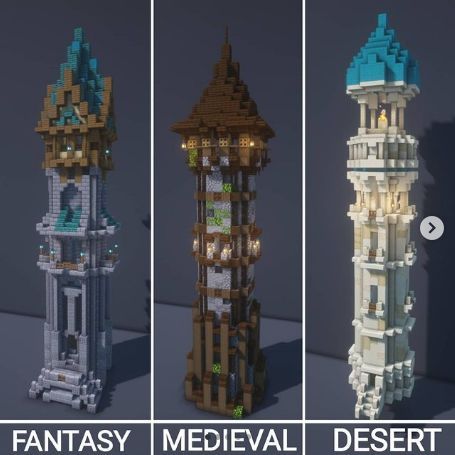 Minecraft Fantasy Tower, Minecraft Cherry Blossom House, Thumbnails For Youtube, Minecraft Pfp, Fantasy Tower, Minecraft Castle Designs, Construction Minecraft, Tower Architecture, Rumah Minecraft Sederhana