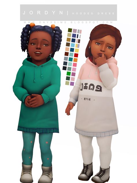 Jordyn Hooded Dress [#ts4_toddler_fullbody] [#ts4_toddler_outerwear] [#ts4_bacc_dragon] Toddler Cc Sims 4, Sims 4 Toddler Clothes, Los Sims 4 Mods, Clothes Cc, Sims Baby, Sims 4 Cc Kids Clothing, Sims 4 Studio, Cc Clothes, Draw Hair