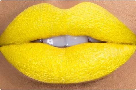 Neon yellow lips girly cute lips makeup lipstick cosmetics yellow lips neon yellow lips Yellow Lips, Yellow Lipstick, Yellow Things, All Things Yellow, Orange Lips, Lips Nails, Happy Yellow, Yellow Fever, Bold Lips