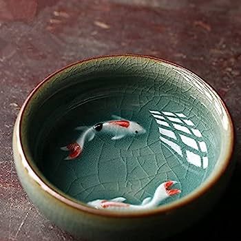 Koi Fish Mug, Anime Ceramics Ideas, Koi Fish Ceramics, Koi Fish Pottery, Ceramic Art Ideas Creative, Tea Cup Aesthetic, Pottery Cute, Fish Ceramic, Chinese Kung Fu