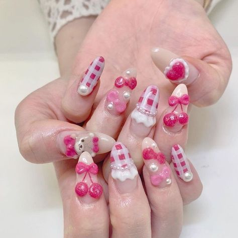 Desain Salon Kuku, Gyaru Nails, Kawaii Nail Art, Really Cute Nails, Pretty Gel Nails, Soft Nails, Kawaii Nails, Cute Nail Art, Dream Nails