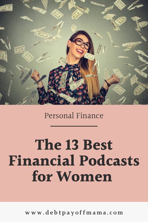 Young woman with glasses looking up and smiling as money falls all around her. Finance Podcasts For Women, Financial Podcasts, Finance Podcasts, Best Podcasts For Women, Women In Finance, Personal Financial Literacy, Podcasts For Women, Financial Literacy Lessons, Teacher Salary