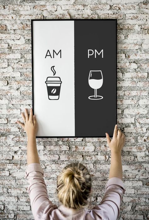 Poster Coffee, Wine Signs, Wine Decor, Coffee Wine, Kitchen Posters, Art Kitchen, Coffee Signs, Am Pm, Boho Home