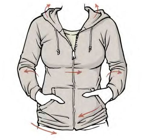 Belongs to Mark Crilley from Mastering Manga 1. Drawing ClothesHow ... Female Hoodie Reference, Female Hoodie Drawing, Jacket Reference Drawing Female, How To Draw Hoodies, Hoodie Drawing Reference, Mark Crilley, Jacket Folds, Anime Jacket, Jacket Drawing