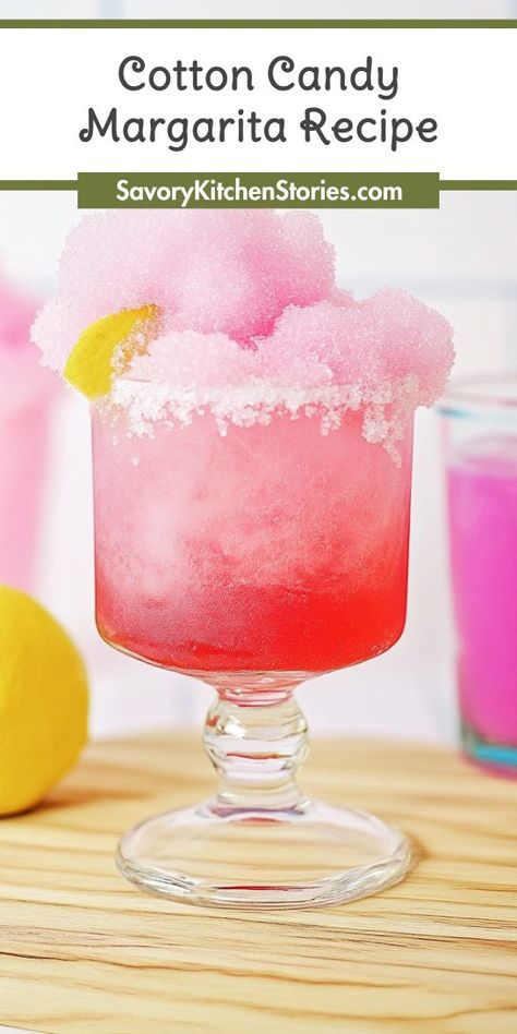 Want to impress with a unique cocktail that’s both fun and flavorful? Try our Cotton Candy Margarita Recipe! It’s the ultimate candy drink for any festive occasion, making every sip special. Remember to save this delightful recipe for your future candy drink parties! Cotton Candy Margarita, Cotton Candy Drinks, Tequila Mixed Drinks, Cotton Candy Cocktail, Candy Shots, Cotton Candy Party, Girly Drinks, Flavored Margaritas, Savory Recipe