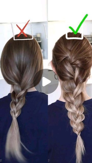 Self French Braid Tutorial, Simple French Braid Hairstyles, How To Fake French Braid, Fake Braids Hairstyles, French Plates Hairstyles, Fake French Braid Tutorials, Dutch Braid Tutorial Step By Step, How To Do A French Braid, Fake French Braid