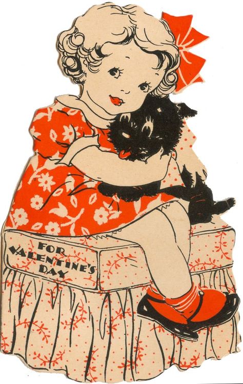 Valentine Vintage, Dog Valentine, Valentine Art, Valentine Images, Scotty Dog, Scottie Dogs, Scottish Terriers, Digital Art Gallery, Vintage Valentine Cards