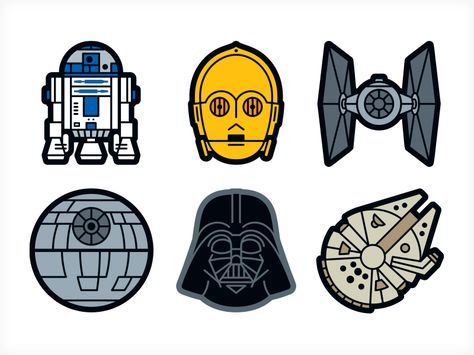 Star Wars Sticker Icons #goashape Star Wars Cute Art, Cartoon Star Wars, Caravan Curtains, Decoracion Star Wars, Star Wars Classroom, Medallion Earrings, Star Wars Crafts, Star Wars Stickers, Printable Star