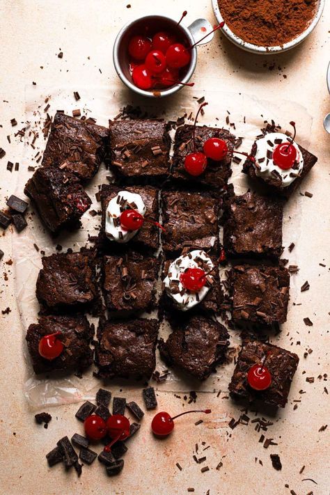 The iconic Black Forest Dessert we all love is now in a brownie form, and trust me when I say this easy Black Forest Brownies recipe is a must-bake. |#brownies #blackforestbrownies #blackforestdessert #chocolatecherrirecipe #chocolate #chocolaterecipe #recipe #bakingrecipe #cherrirecipe| Black Forest Dessert, Easy Chocolate Bars, Cherries Dessert, Black Forest Brownies, Forest Dessert, Easy Chocolate Dessert, Easy Chocolate Desserts, Cherry Desserts, Christmas Hot Chocolate