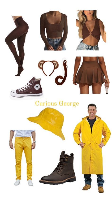 Curious George & Monkey Curious George Costume, Halloween Couple Costumes, Weird Snacks, Monkey Costumes, Halloween Couple, Couple Costumes, Cute Monkey, Curious George, Cute Halloween Costumes