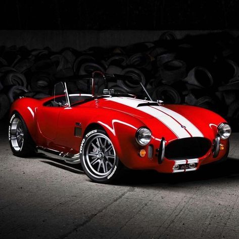 Shelby Cobra 427 Red Roadster 1965 | White Racing Stripes Ford Shelby Cobra, Ac Cobra, Custom Muscle Cars, Exotic Sports Cars, Ford Classic Cars, Classic Sports Cars, Sweet Cars, Shelby Cobra, Pony Car