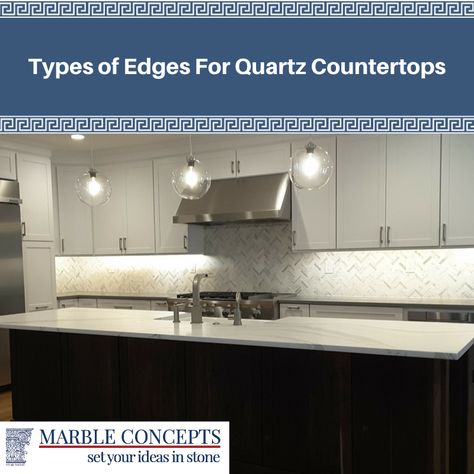 Types Of Edges For Quartz Countertops https://marble-concepts.com/types-of-edges-for-quartz-countertops/ Beveled Edge Countertop, Countertop Edges Quartz, Types Of Quartz Countertops, Types Of Edges, Countertop Edges, Types Of Quartz, Countertops Marble, Ogee Edge, Narrow Kitchen