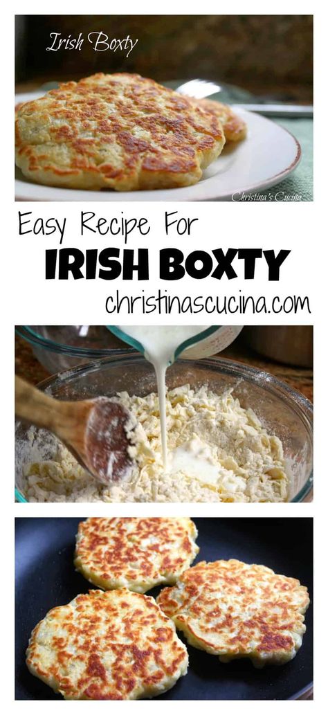 Traditional Irish boxty are fabulous potato pancakes which can be eaten for any meal of the day. If you love potatoes, this is for you! #potatoes #pancakes #boxty #irish Boxty Recipe Irish, Boxty Recipe, Irish Boxty, Irish Potato Pancakes, Irish Desserts Traditional, Irish Dinner, Irish Recipes Authentic, Irish Desserts, Irish Cooking