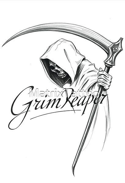 Grim Reaper  by MatrixTattoo | Redbubble Grim Reaper Drawing, Cute Grim Reaper, Reaper Drawing, Reaper Art, Grim Reaper Tattoo, Reaper Tattoo, Grim Reaper Art, Arm Tattoos, Angels And Demons