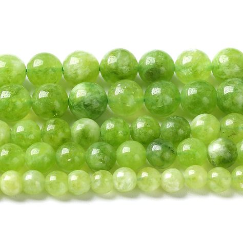 PRICES MAY VARY. 【Material】: Genuine Natural Peridot Green Lace Jades Gemstones ,Round Loose Stone Beads,Energy Stone Healing Power,Help activate the mind 【High-quality Gems】: round beads with highly polished, smooth, shiny surfaces, Excellent Polishing. 【Effect】Real Smooth Natural Round Stone Beads,Natural Color. Natural stone beads can help you balance your mood and relax yourself. Good for your physical and mental health.It is said that gems will help relieve stress, which helps a person to i Bracelets Crystal, Peridot Jewelry, Power Stone, Home Wedding Decorations, Peridot Green, Crystal Energy, Natural Stone Beads, Stone Healing, Natural Stone Bracelets