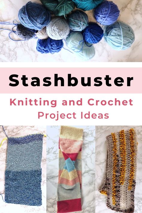 How to reuse the leftover yarns, mix them together and make a new project? Quick and simple stash busting knit and crochet project ideas to try today. Stash Buster Knitting, Seed Stitch Scarf, Crochet Project Ideas, Yarn Winder, Yarn Ideas, Extra Yarn, Stash Buster, Textured Yarn, Yarn Stash