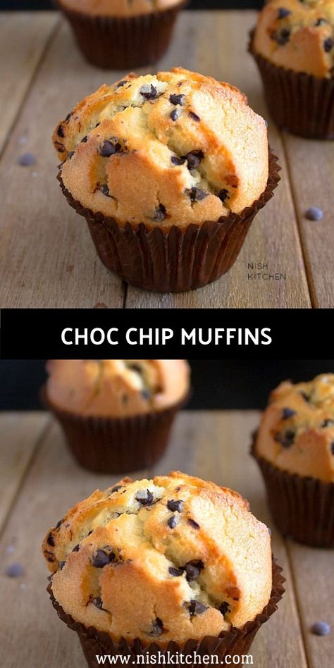 CHOC CHIP MUFFINS Choc Chip Muffins Recipe, Marshmallow Slice, Choc Muffins, Best Chocolate Chip Muffins, Best Muffins, Chocolate Chip Muffins Easy, Choc Chip Muffins, Vanilla Muffins, Weekly Recipes