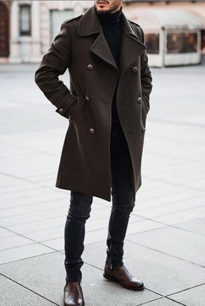 Overcoat Men, Stylish Men Casual, Coat Outfit, Mens Casual Dress Outfits, Trench Coat Men, Mens Winter Coat, Fashion Suits For Men, Elegante Casual, Winter Outfits Men